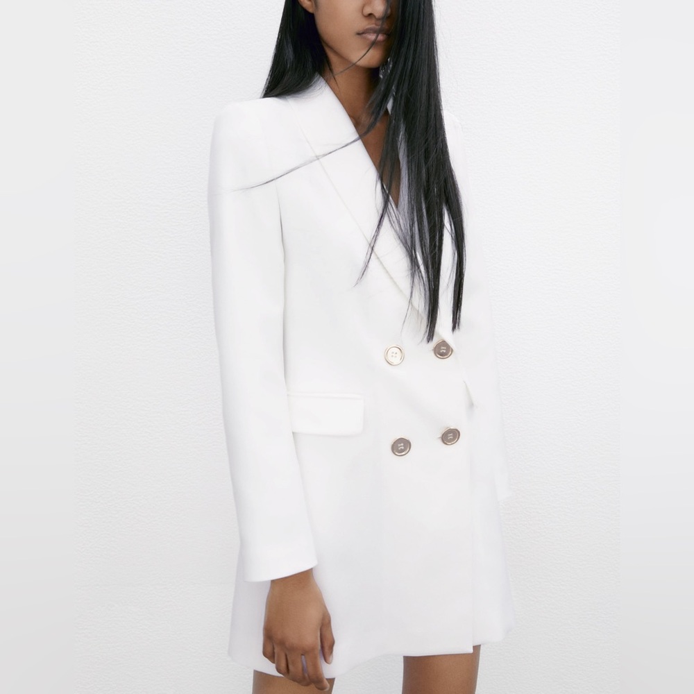 ZARA: DOUBLE BREASTED LONG BLAZER